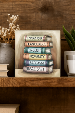 I Speak Four Languages Sign - English, Profanity, Sarcasm and Real Shit